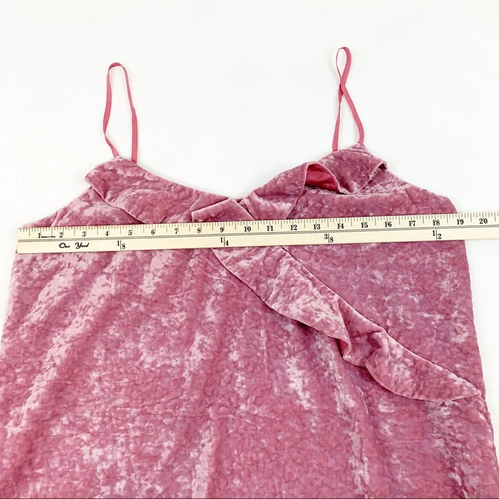 J Crew velvet‎ Ruffle spaghetti strap cami
